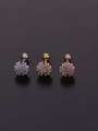 thumb Brass with Cubic Zirconia Multi Color Round Dainty Stud Earring 2