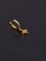 thumb Brass Cubic Zirconia Heart Vintage Huggie Earring(Single Only One) 1