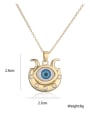 thumb Brass Rhinestone Enamel Evil Eye Vintage Necklace 4
