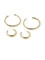 thumb Brass Geometric Vintage C-shaped folds Hoop Earring 0