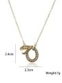 thumb Brass Rhinestone Snake Vintage geometry Pendant Necklace 1