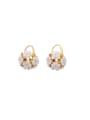thumb Brass Resin Flower Minimalist Hook Earring 2