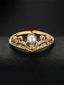 thumb Brass Cubic Zirconia Crown Vintage Band Ring 1