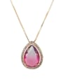 thumb Brass Cubic Zirconia Water Drop Dainty Necklace 4