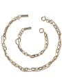 thumb Brass  Hollow Geometric Chain Vintage Necklace 4