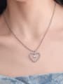 thumb Brass Cubic Zirconia Heart Minimalist Beaded Necklace 1