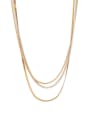 thumb Brass Cubic Zirconia Geometric Hip Hop Multi Strand Necklace 0