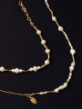 thumb Brass Imitation Pearl Irregular Vintage Necklace 2