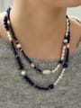 thumb Brass Freshwater Pearl Irregular Vintage Beaded Necklace 2