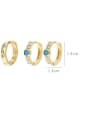 thumb Brass Turquoise Geometric Dainty Stud Earring 2