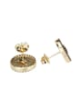 thumb Brass Cubic Zirconia Round Vintage Stud Earring 4