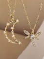 thumb Brass Cubic Zirconia Dragonfly Hip Hop Necklace 1