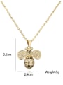 thumb Brass Cubic Zirconia Trend  Bee Pendant Necklace 2