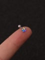 thumb Stainless steel Crystal White Star Minimalist Stud Earring 3