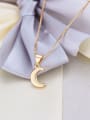 thumb Brass  Moon Earring and Necklace Set 4