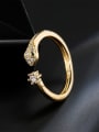 thumb Brass Cubic Zirconia Snake Vintage Band Ring 1