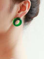 thumb Hand  Glass Geometric Minimalist Round Shape Single Earring(Single-Only One) 1