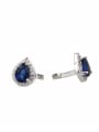 thumb Brass Water Drop Cubic Zirconia  Luxury Clip Earring 3