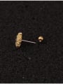 thumb Brass with Cubic Zirconia White Geometric Minimalist Stud Earring 4
