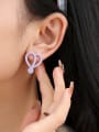 thumb Brass Velvet Heart Minimalist Stud Earring 1