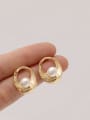 thumb Brass Imitation Pearl Geometric Vintage Stud Trend Korean Fashion Earring 1