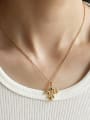 thumb Brass Cubic Zirconia Plant  Coral Shape  Series Vintage Necklace 1