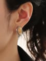 thumb Brass Cubic Zirconia Asymmetrical Geometric Vintage Earring 1