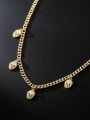thumb Brass Cubic Zirconia Skull Vintage Hollow Chain Necklace 2