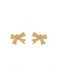 thumb Brass Cubic Zirconia Bowknot Dainty Stud Earring 0