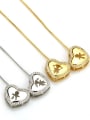 thumb Brass Cubic Zirconia Heart Dainty Necklace 0