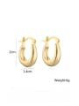 thumb Brass Smooth  Geometric Minimalist Huggie Earring 2