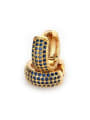 thumb Brass Cubic Zirconia Round Minimalist Hoop Earring 2