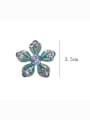 thumb Zinc Alloy Glass Stone Flower Luxury Cluster Earring 1