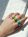 thumb Millefiori Glass Multi Color Round Artisan Band Ring 1