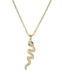 thumb Brass Rhinestone Snake Vintage Necklace 2