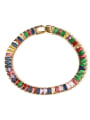 thumb Brass Cubic Zirconia Rainbow Luxury Link Bracelet 3