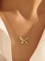 thumb Brass Hip Hop Butterfly Earring and Necklace Set 1