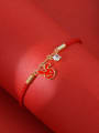 thumb Brass Cubic Zirconia Enamel Rabbit Cute Handmade Weave Bracelet 2