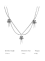 thumb Brass Flower Hip Hop Double Layer Necklace 2