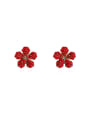 thumb Copper Rhinestone Flower Cute Stud Trend Korean Fashion Earring 0