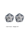 thumb Brass Canvas Pentagram Hip Hop Stud Earring 3