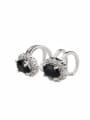thumb Brass Round Cubic Zirconia Round Dainty Clip Earring 1