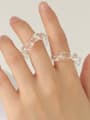 thumb Hand Glass Twist Square Trend Band Ring 3