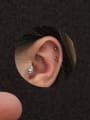 thumb Brass Cubic Zirconia Geometric Hip Hop Stud Earring 1