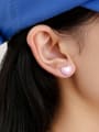 thumb Brass Enamel Heart Trend Stud Earring 1