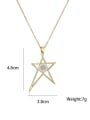 thumb Brass Rhinestone Enamel  Trend Five-pointed star Pendant Necklace 2