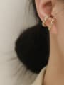thumb Brass Cubic Zirconia Geometric Minimalist Clip Trend Korean Fashion Earring 1