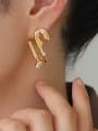 thumb Brass Cubic Zirconia Irregular Minimalist Single Earring(Single-Only One) 1