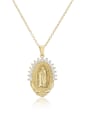 thumb Brass Cubic Zirconia Religious Vintage Regligious Necklace 0