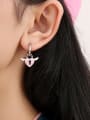 thumb Brass Enamel Wing Heart Cute Huggie Earring 1